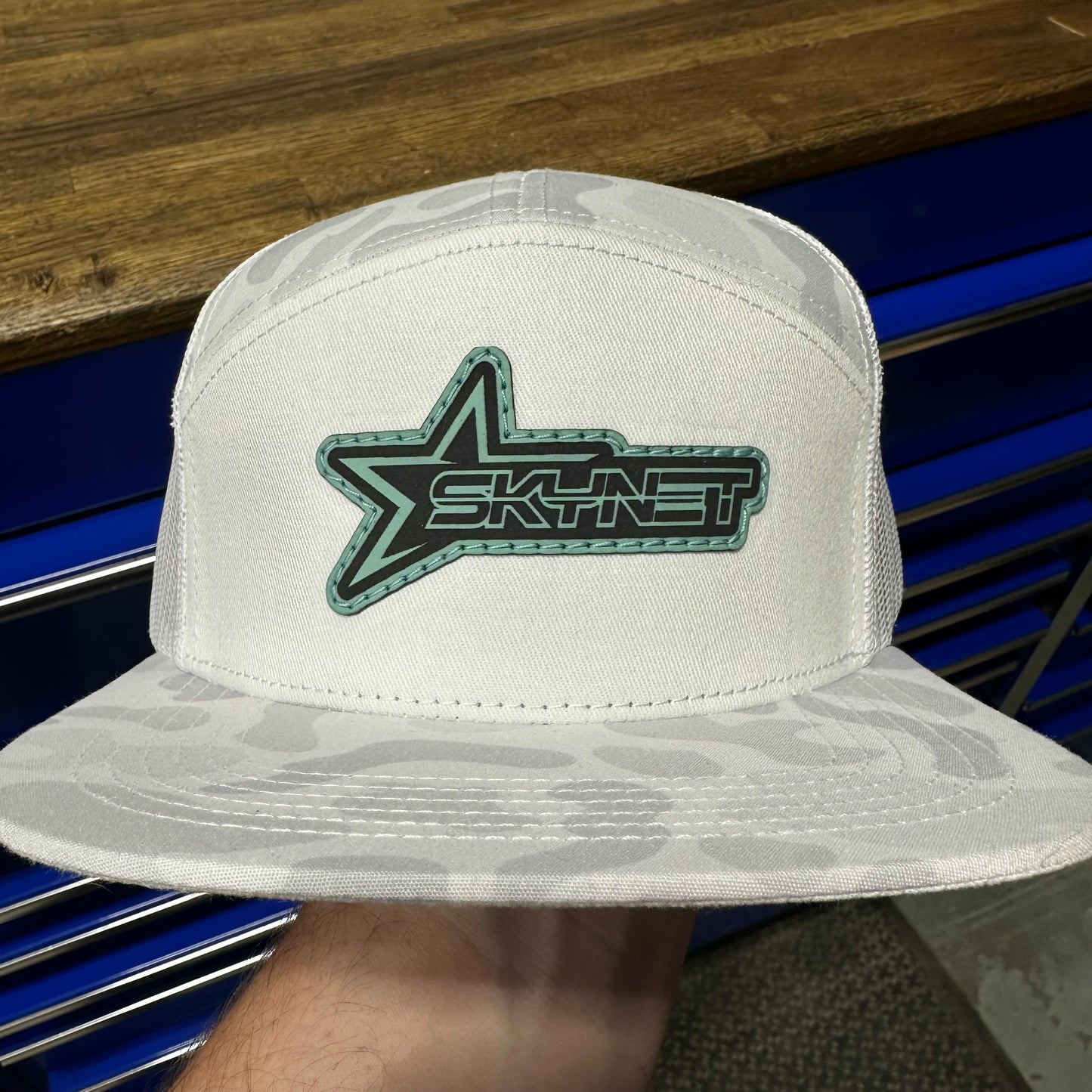 White Leopard Flat Bill Stitched Logo