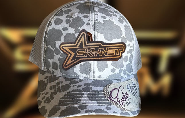 Ladies Cow Print ponytail hat