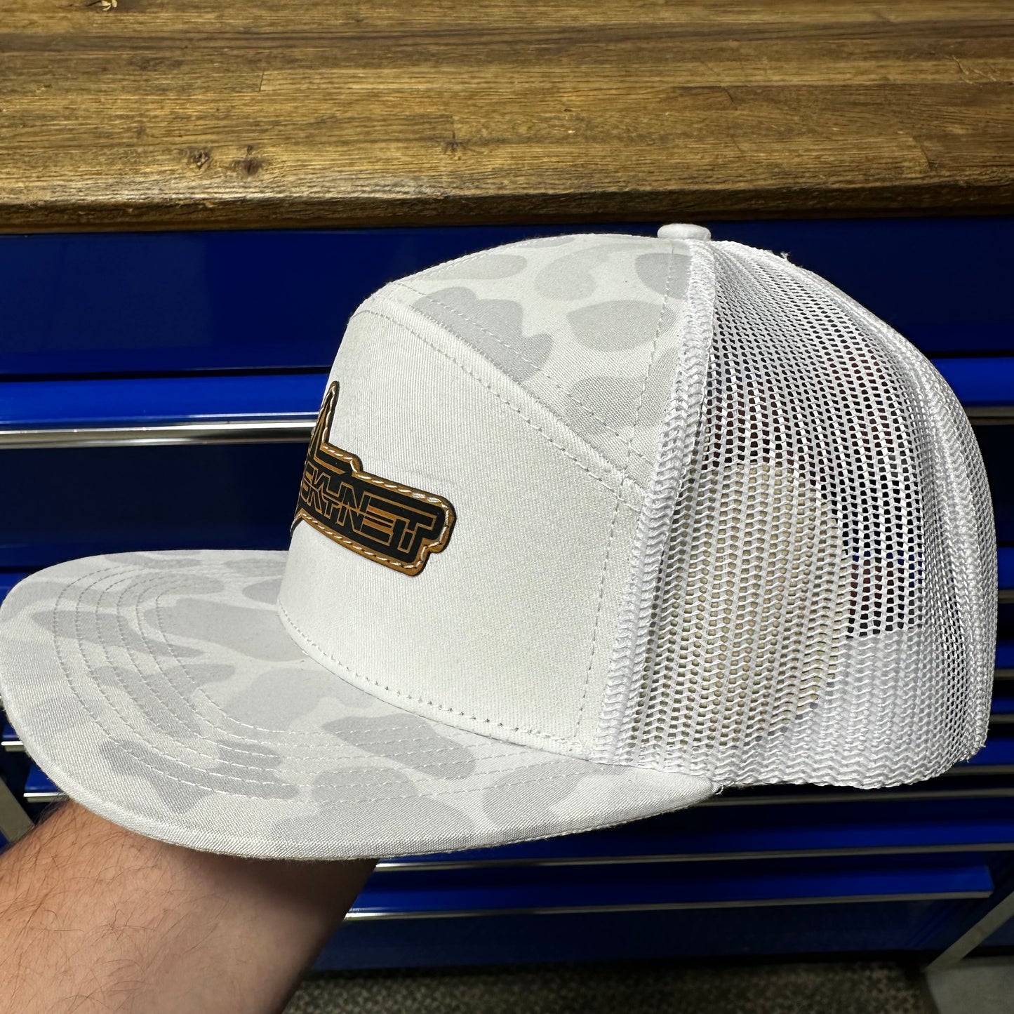 White Leopard Flat Bill Stitched Logo