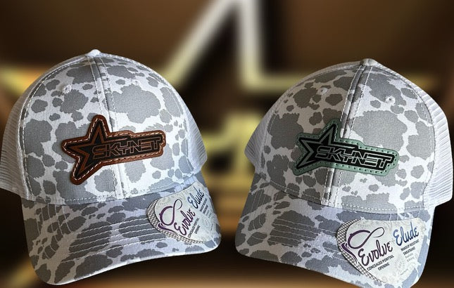 Ladies Cow Print ponytail hat
