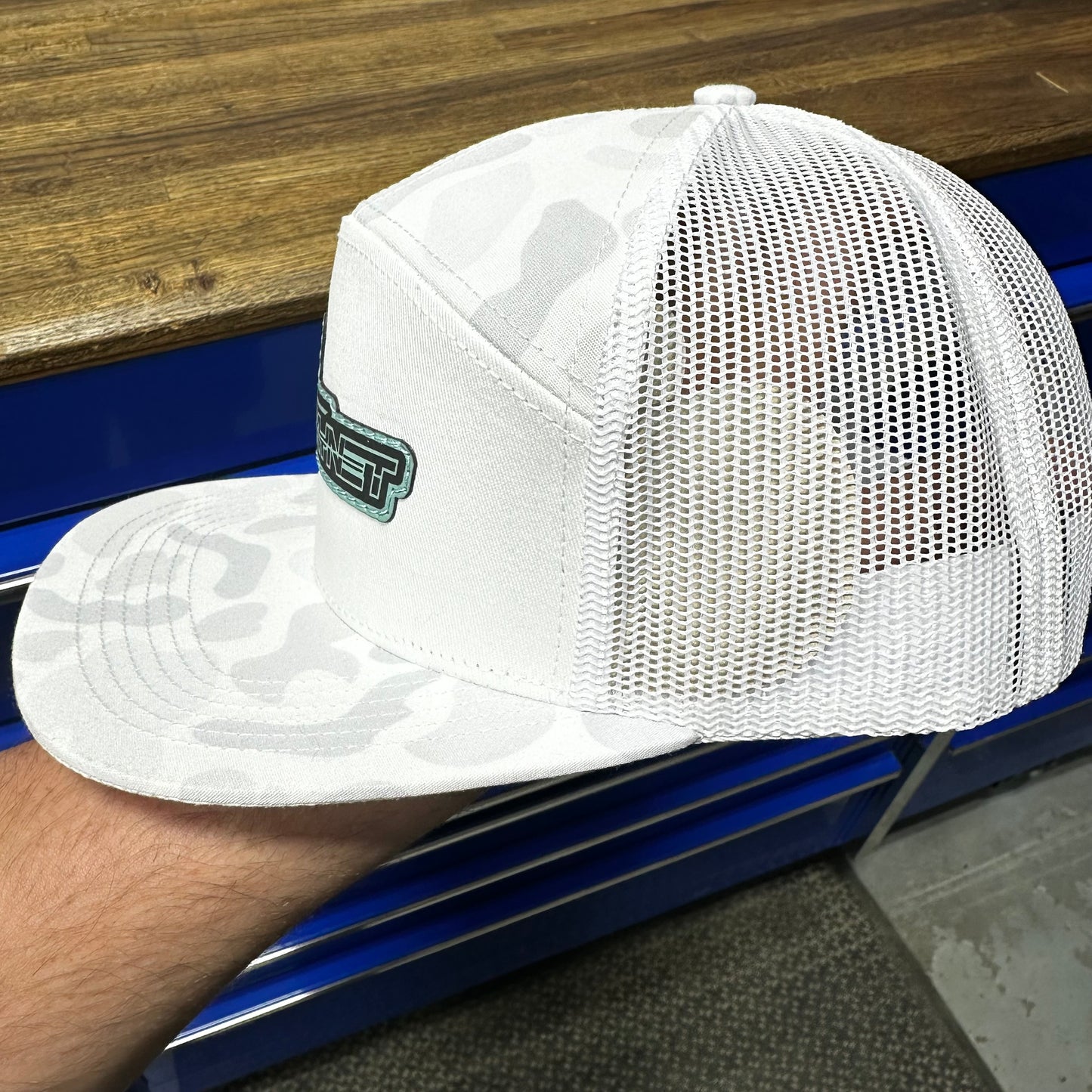 White Leopard Flat Bill Stitched Logo