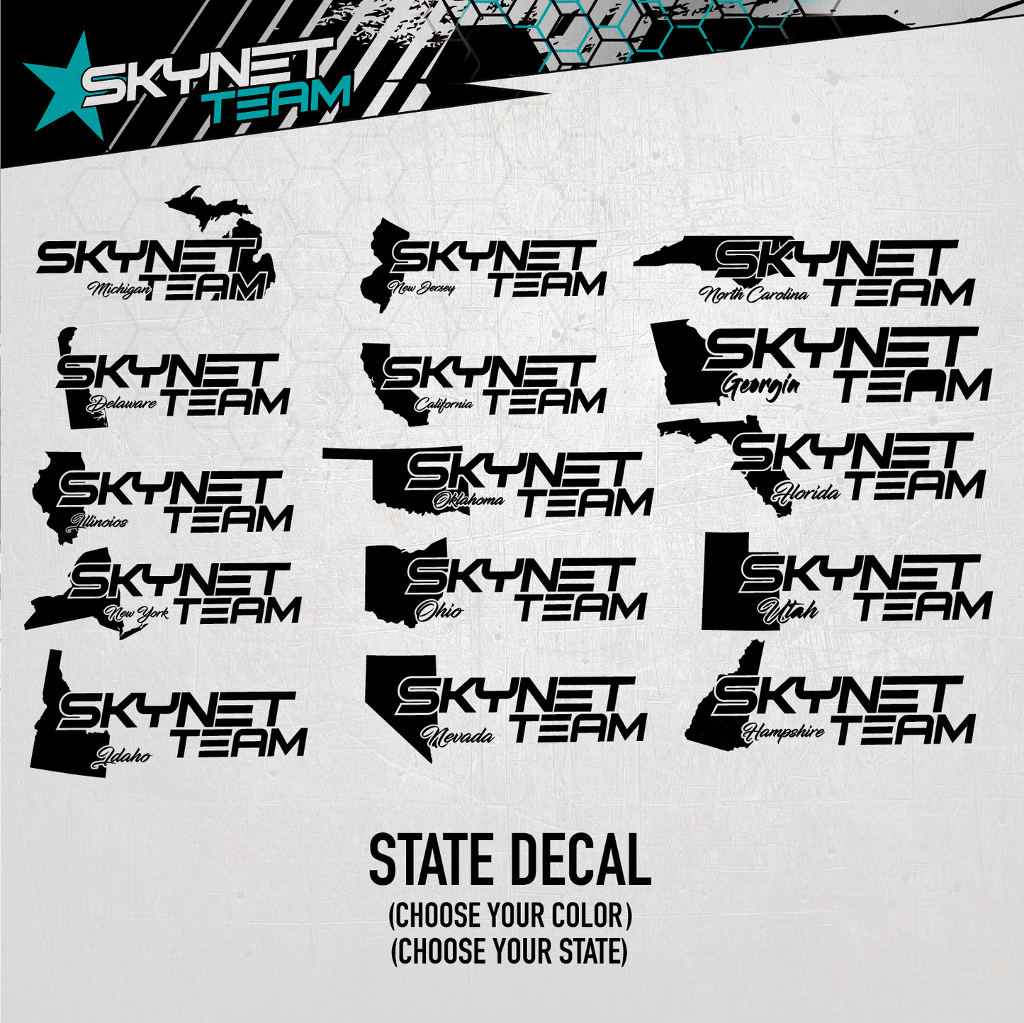 US State Team Decal Two Tone