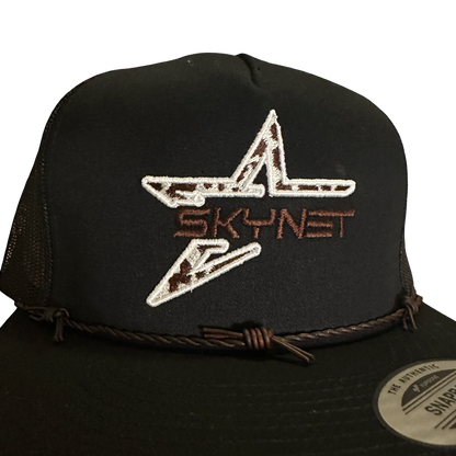 Cow print black, barbed wire