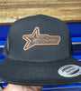 Black Flat Bill Stitched Logo