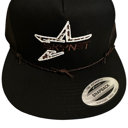 Cow print black, barbed wire