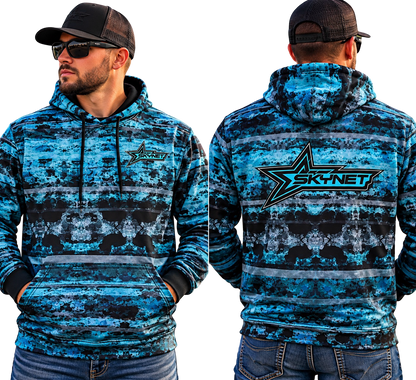 Teal Aztek & Black Croc Hoodie