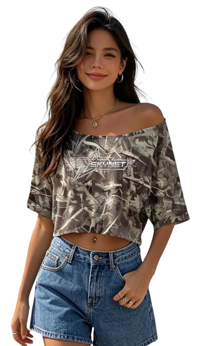 Women’s CROPPED off shoulder “Light” breathable shirt