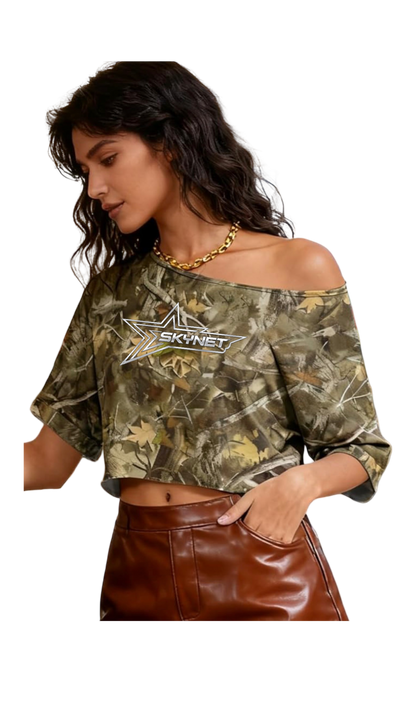 Women’s CROPPED off shoulder “Light” breathable shirt