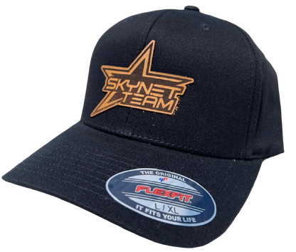 Black Curved Bill Flex Fit Tan Logo