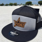 Black/Gray Flat Bill Tan Logo