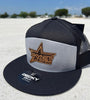 Black/Gray Flat Bill Tan Logo