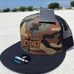 Camo Flat Bill Tan Logo