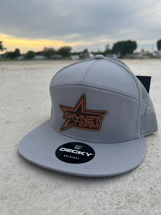 Gray Flat Bill Tan Logo