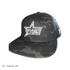 Straight Bill Trucker Black Multicam SnapBack - White Logo